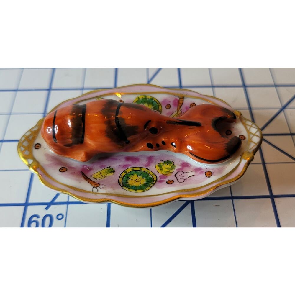Chamart French Limoges Hand Painted Trinket Box, Lobster